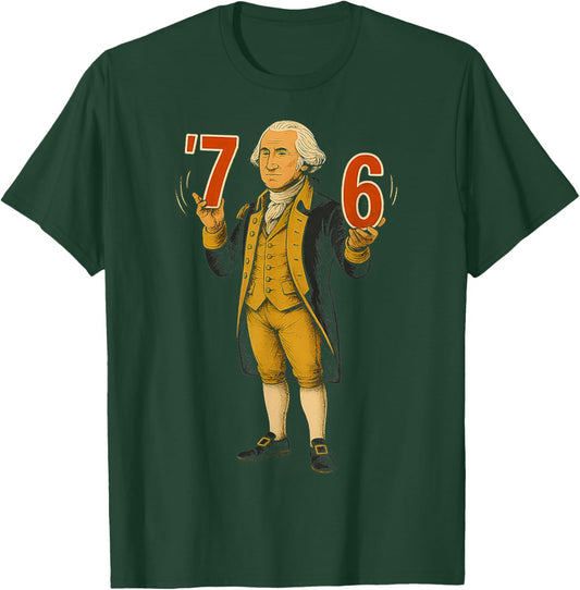 6-7 7-6 George Washington T-Shirt - T-Shirt | Forest