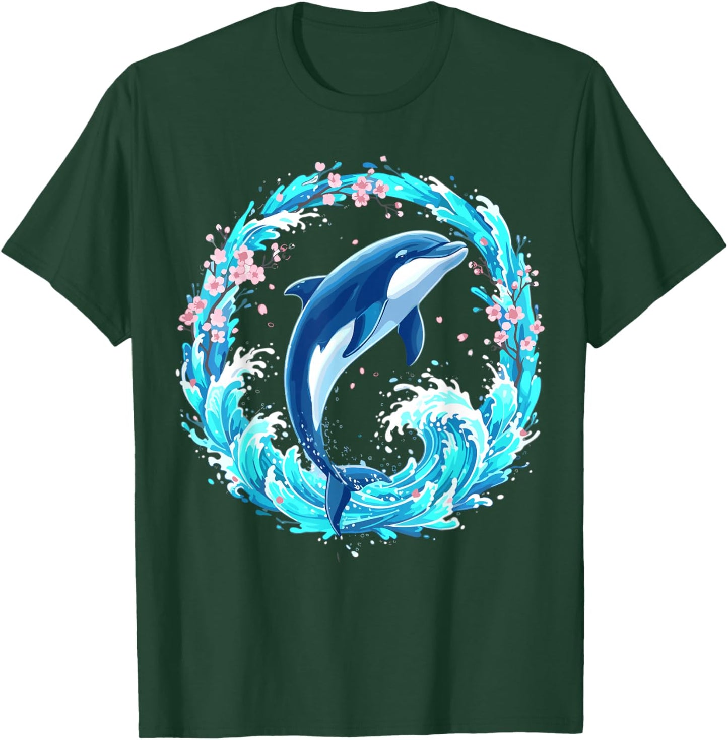 Dolphin Floral T-Shirt - T-Shirt | Forest