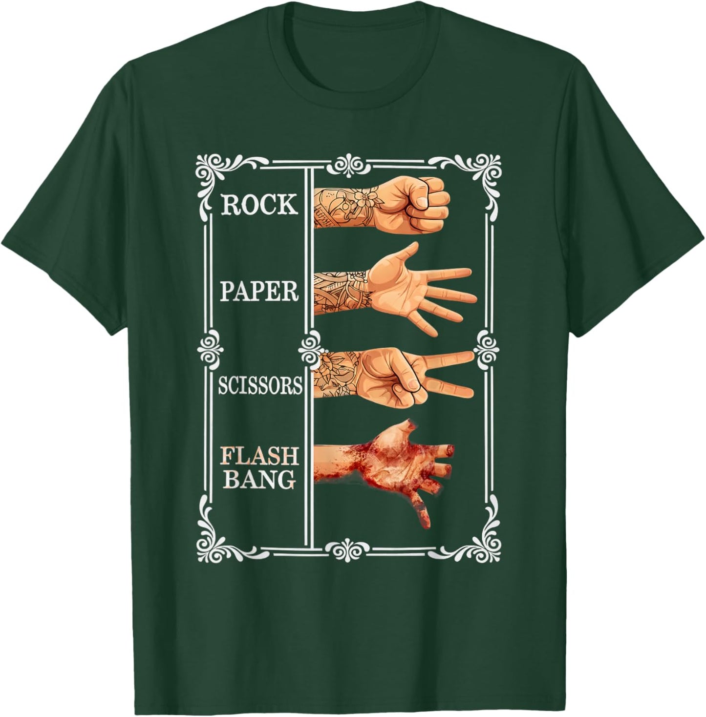 Rock Paper Scissors Flashbang Gamer Meme T-Shirt - T-Shirt | Forest