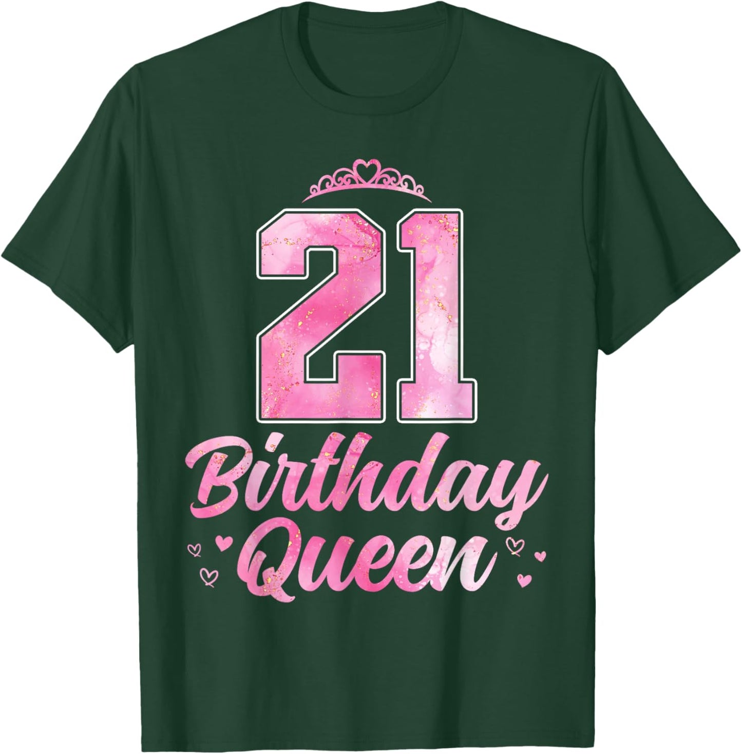 21st Birthday Queen Cute 21 Years Old Girls T-Shirt - T-Shirt | Forest
