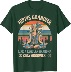 Vintage Hippie Grandma Like A Regular Grandma Only Groovier T-Shirt - T-Shirt | Forest