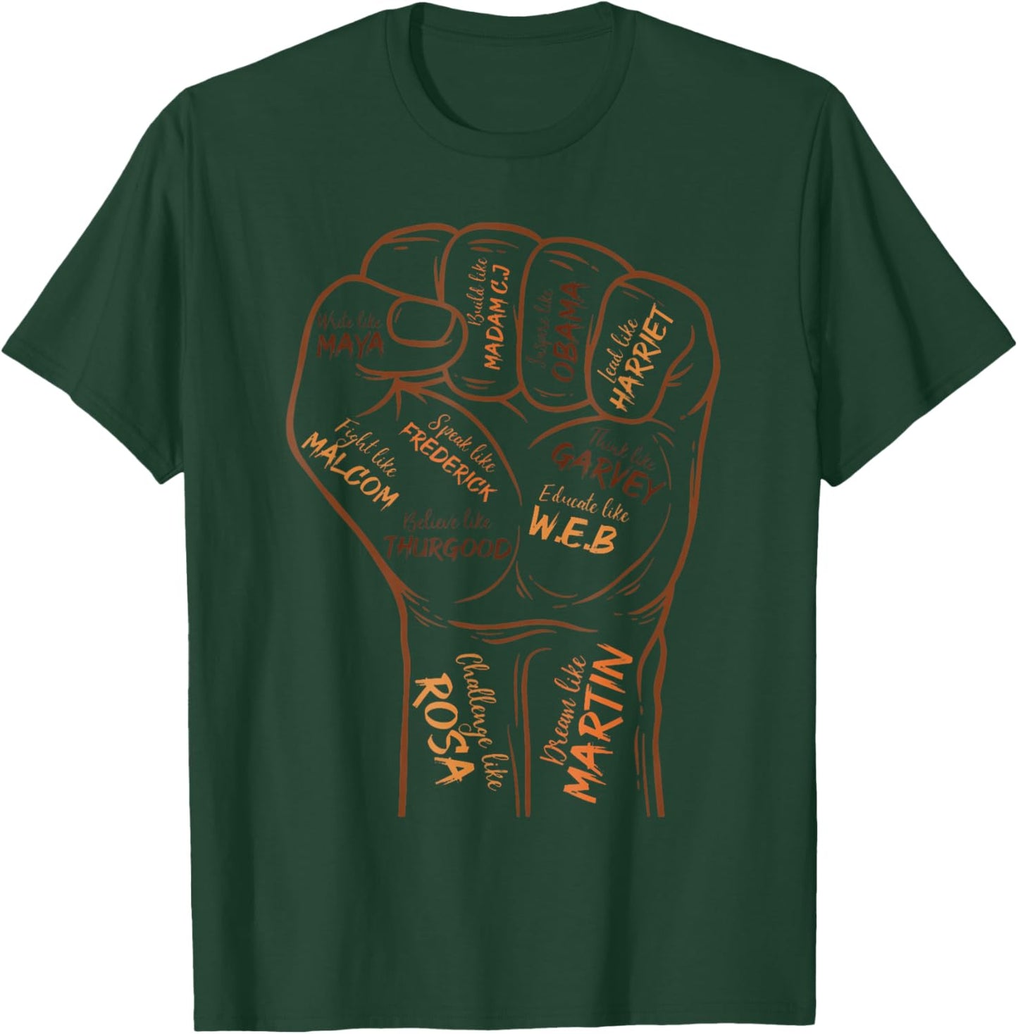 Power Fist Hand Shirt Insing Black Black History T-Shirt - T-Shirt | Forest