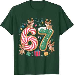 Christmas 67 Funny Xmas Six Seven Ugly Sweater 6-7 T-Shirt - T-Shirt | Forest