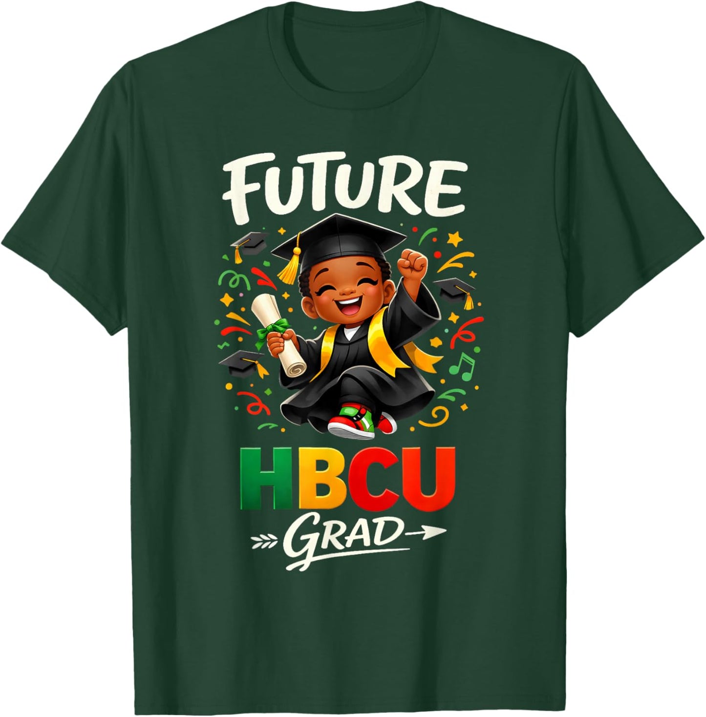 Future HBCU Grad History Black Boy Graduation HBCU Kids T-Shirt - T-Shirt | Forest