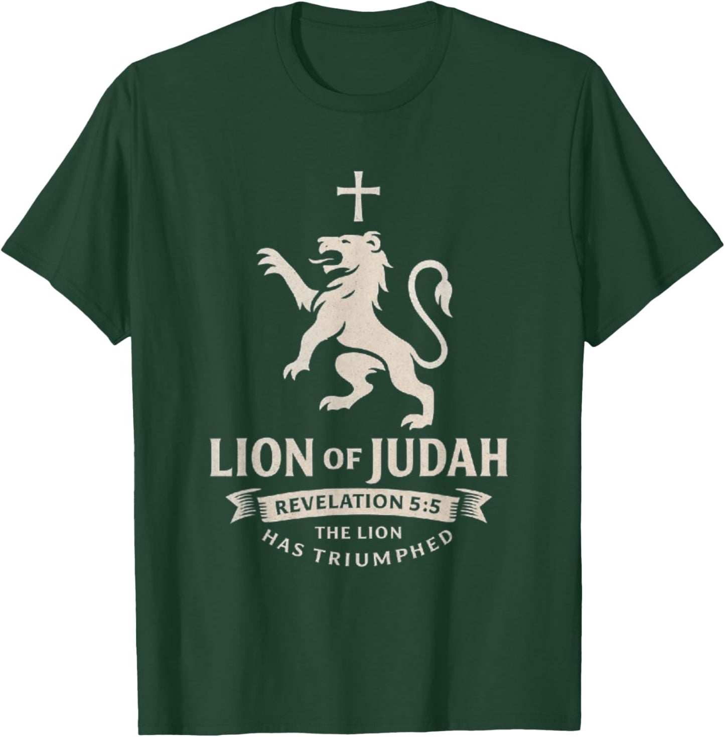 Lion of Judah Christian Apparel – Revelation 5:5 – Vintage T-Shirt - T-Shirt | Forest