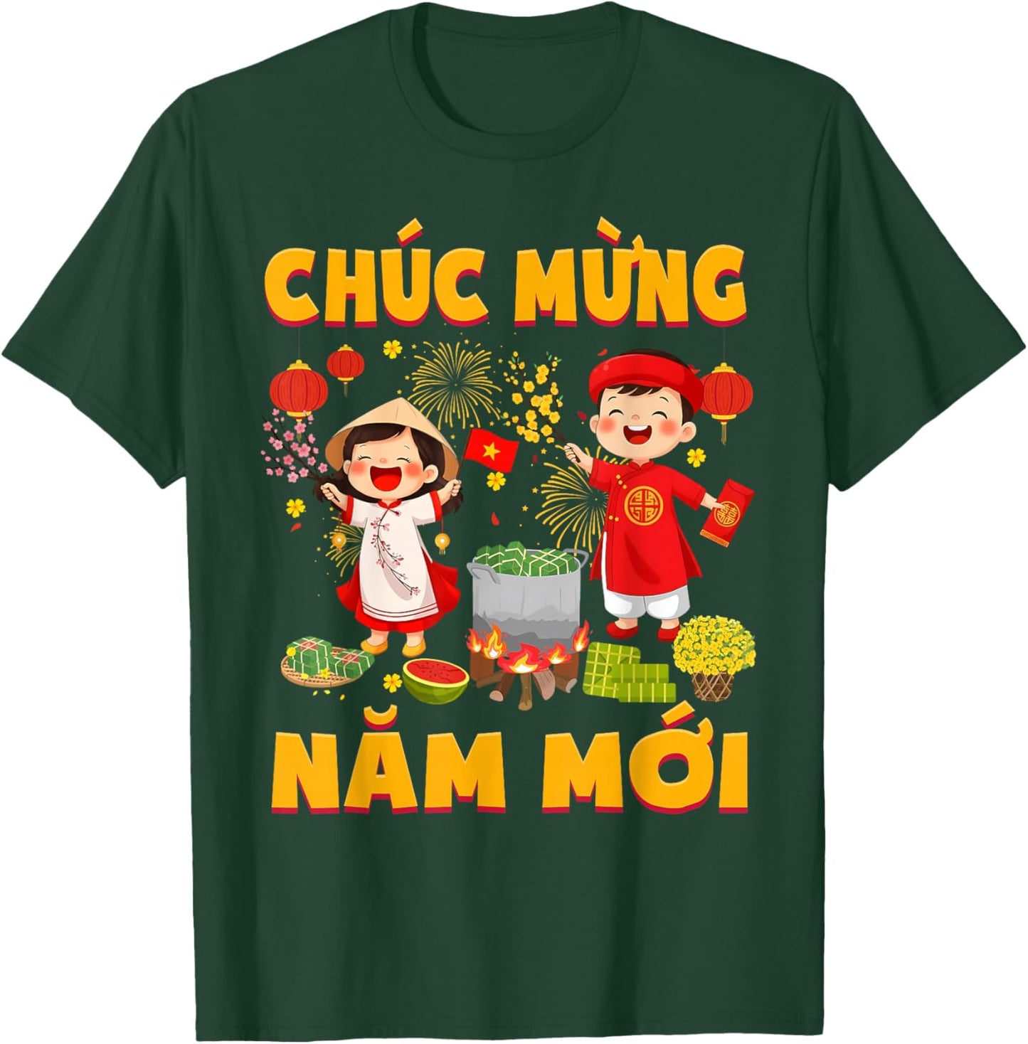 Vietnamese New Year 2026 Chuc Mung NAM Moi TET Holiday Kids T-Shirt - T-Shirt | Forest