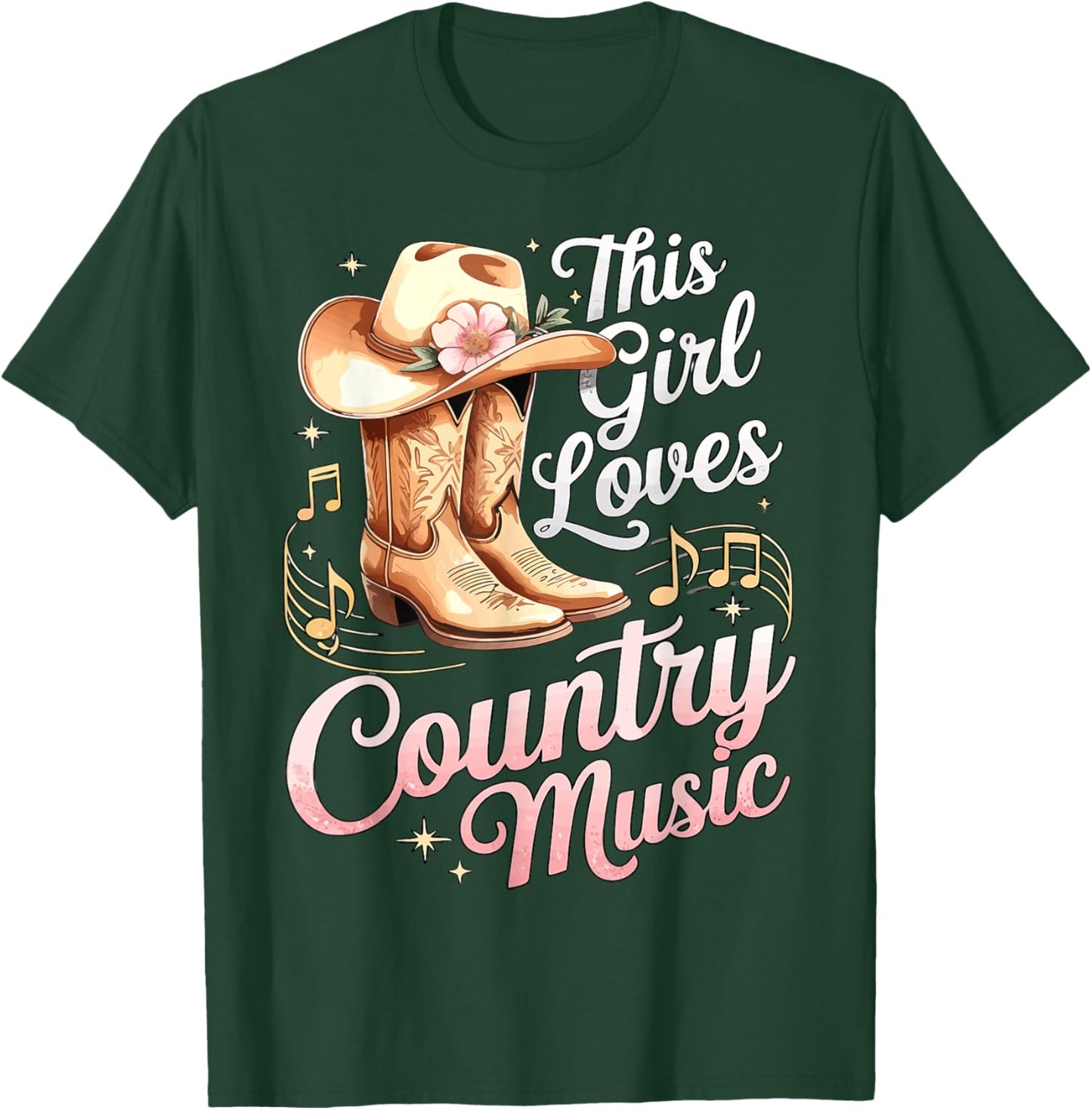 Cowgirl This Girl Loves Country Music T-Shirt - T-Shirt | Forest