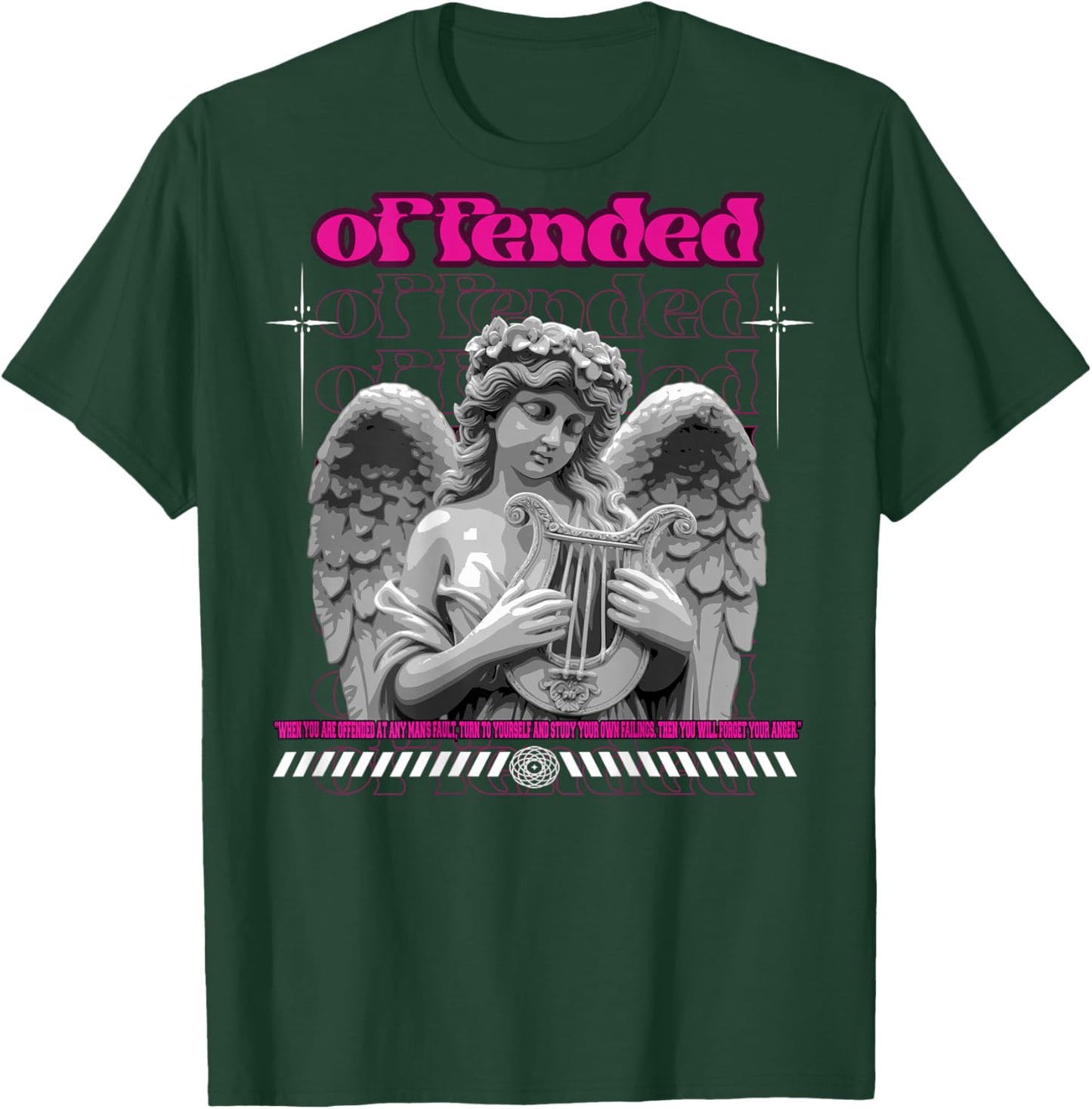 Y2K Angel Back Print Streetwear Aesthetic Hiphop Retro Urban T-Shirt - T-Shirt | Forest