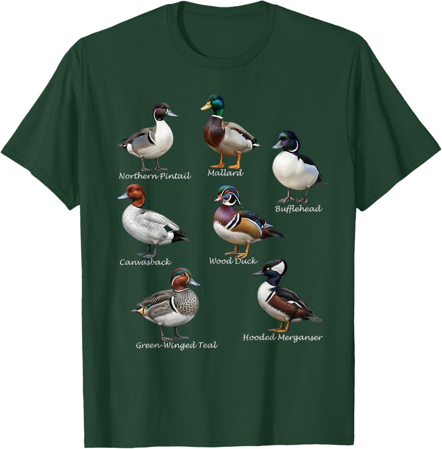 Wood Duck Bufflehead Mallard Birdlover Birdwatcher Bird T-Shirt - T-Shirt | Forest