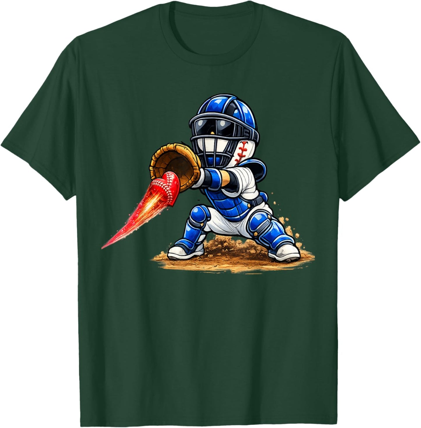 Baseball Valentine's Day Drip Ice Cream Team T-Shirt - T-Shirt | Forest