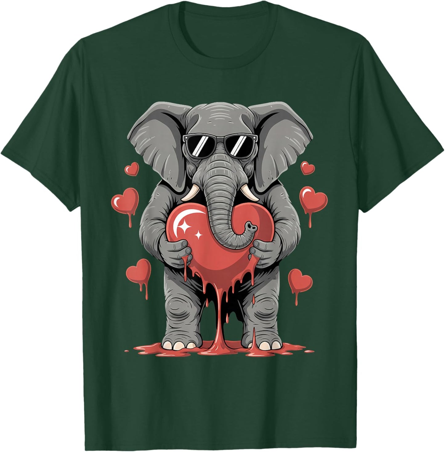 Valentines Day Cute Valentine Elephant Lover T-Shirt - T-Shirt | Forest