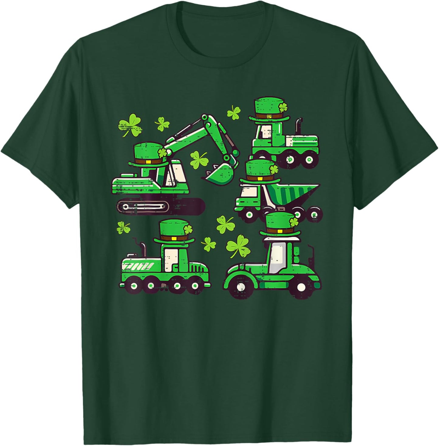 St Patricks Day Construction Saint Pattys Boys Kids T-Shirt - T-Shirt | Forest