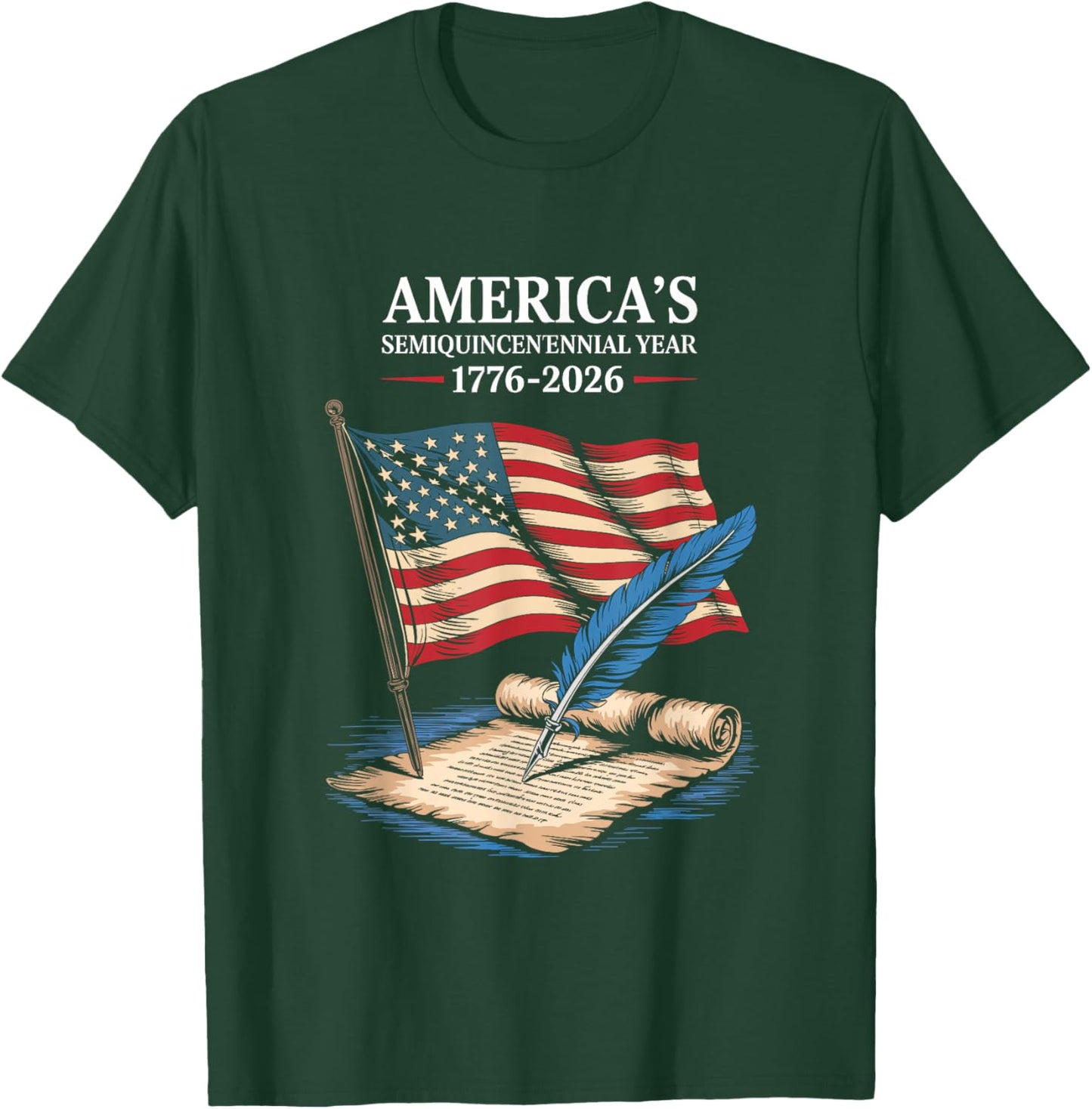 USA Flag 250 Years Independence Day 1776-2026 4th July T-Shirt - T-Shirt | Forest