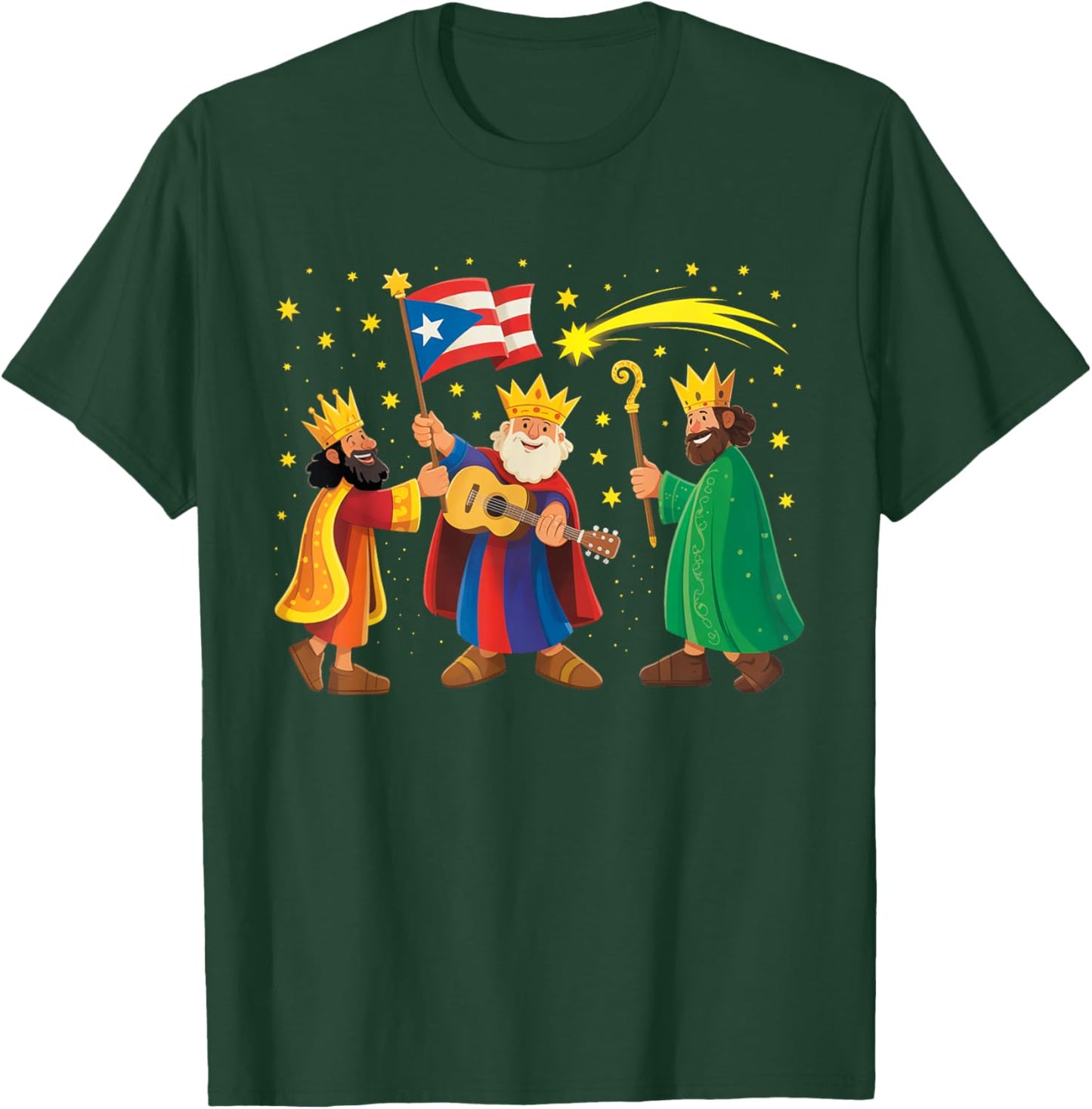Los Tres Reyes Magos Three Wise Men Kings Christmas T-Shirt - T-Shirt | Forest