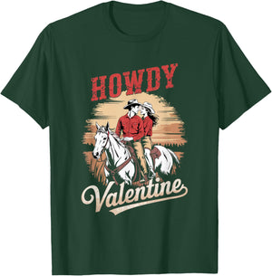 Howdy Valentine Retro Western Gifts Couple Love T-Shirt - T-Shirt | Forest