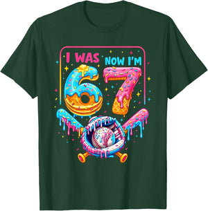 7th Birthday Boys I was 6 Now I'm 7 Baseball Ice Cream Drip T-Shirt - T-Shirt | Forest