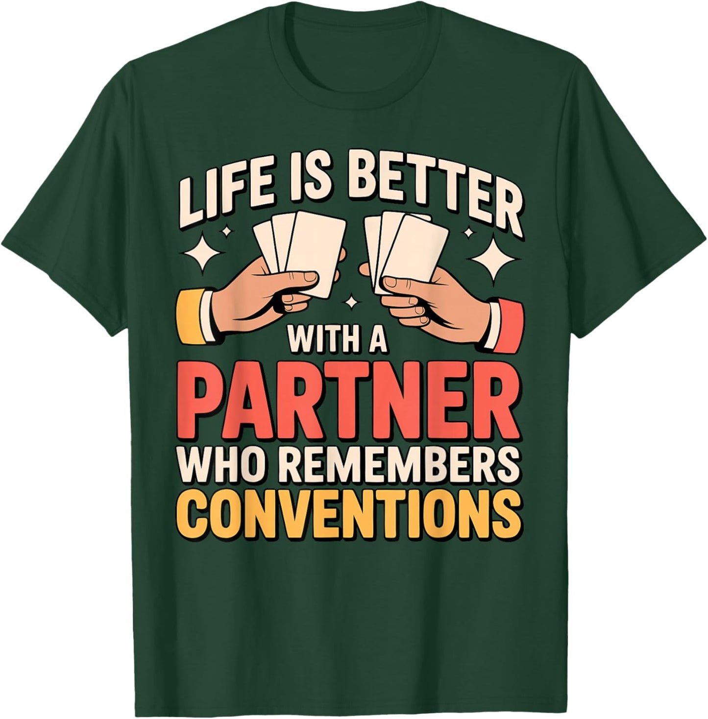 Vintage Bridge Player Partner Contract Bridge T-Shirt - T-Shirt | Forest