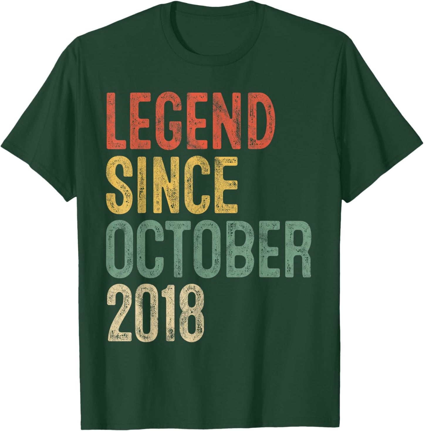Legend October 2018 7th Birthday Boy Girl 7 Year Old T-Shirt - T-Shirt | Forest