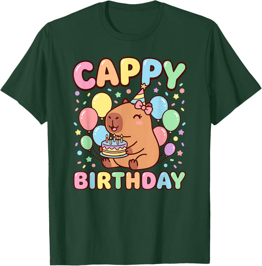 Capybara Birthday Happy Birthday T-Shirt - T-Shirt | Forest