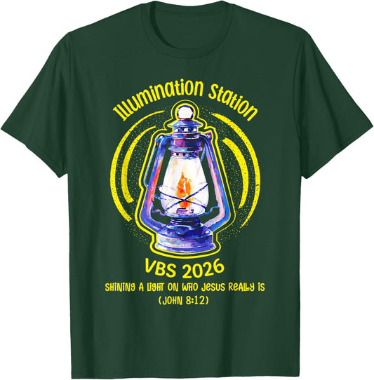 Illumination Station VBS 2026 Faith Bible Verse Summer Kids T-Shirt - T-Shirt | Forest