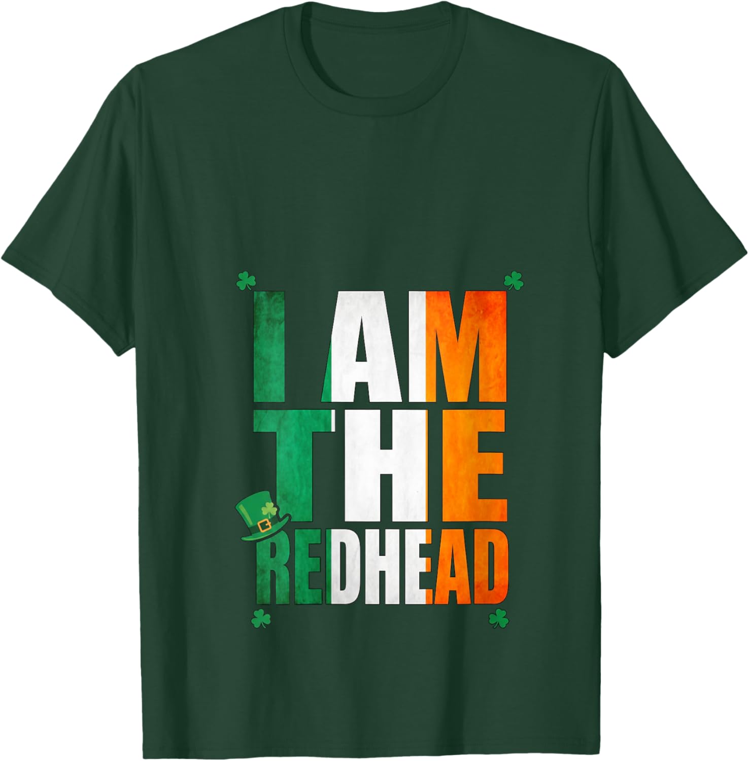 Women's Irish Flag I am The Redhead St Patrick’s Day Leprechaun Hat V-Neck T-Shirt - T-Shirt | Forest