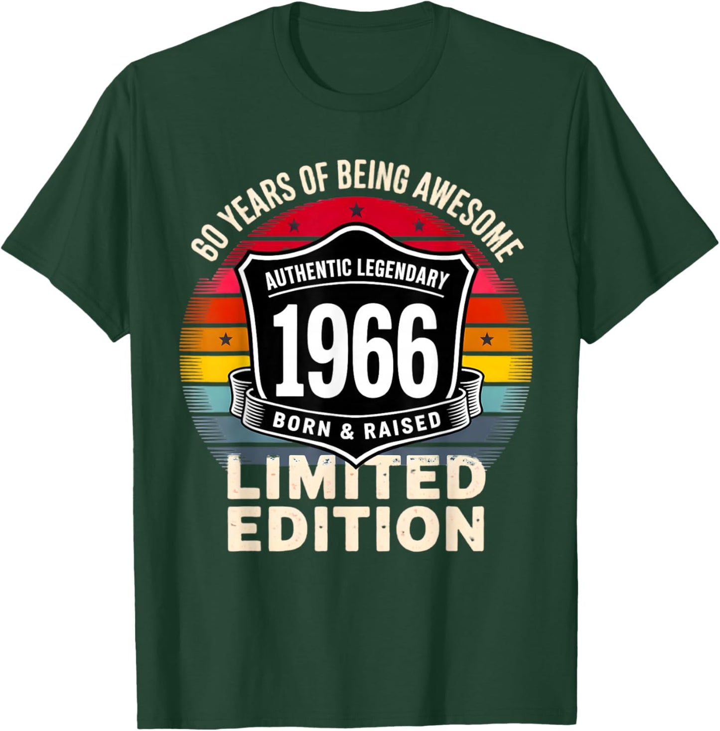 Vintage 1966 60th Birthday Gift Men Women 60 Years Old T-Shirt - T-Shirt | Forest