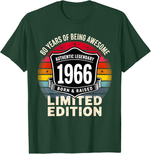 Vintage 1966 60th Birthday Gift Men Women 60 Years Old T-Shirt - T-Shirt | Forest