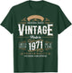 Vintage 1971 Label 55th Birthday Gift Men Women 55 Year Old T-Shirt - T-Shirt | Forest