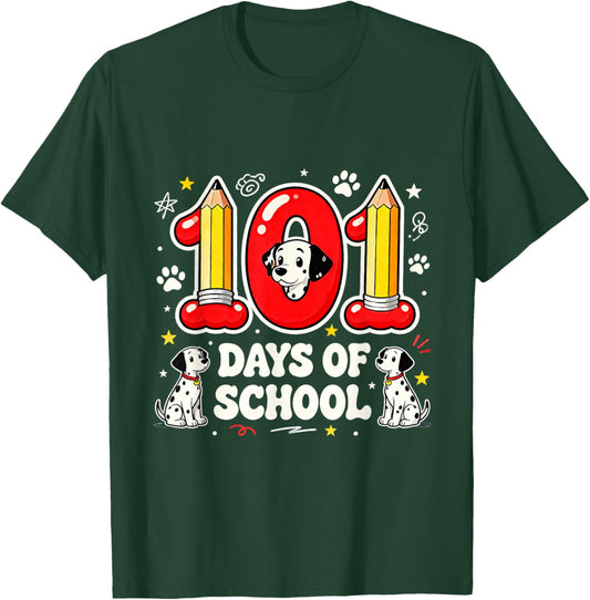 101 Days of School Cute Puppy Classroom Design T-Shirt - T-Shirt | Forest