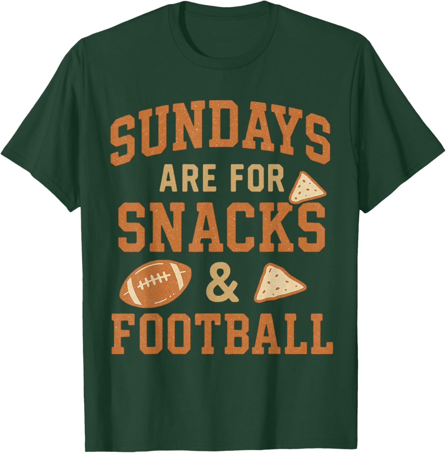 Sundays are for Snacks and Football Retro Game Day Funny Top T-Shirt - T-Shirt | Forest
