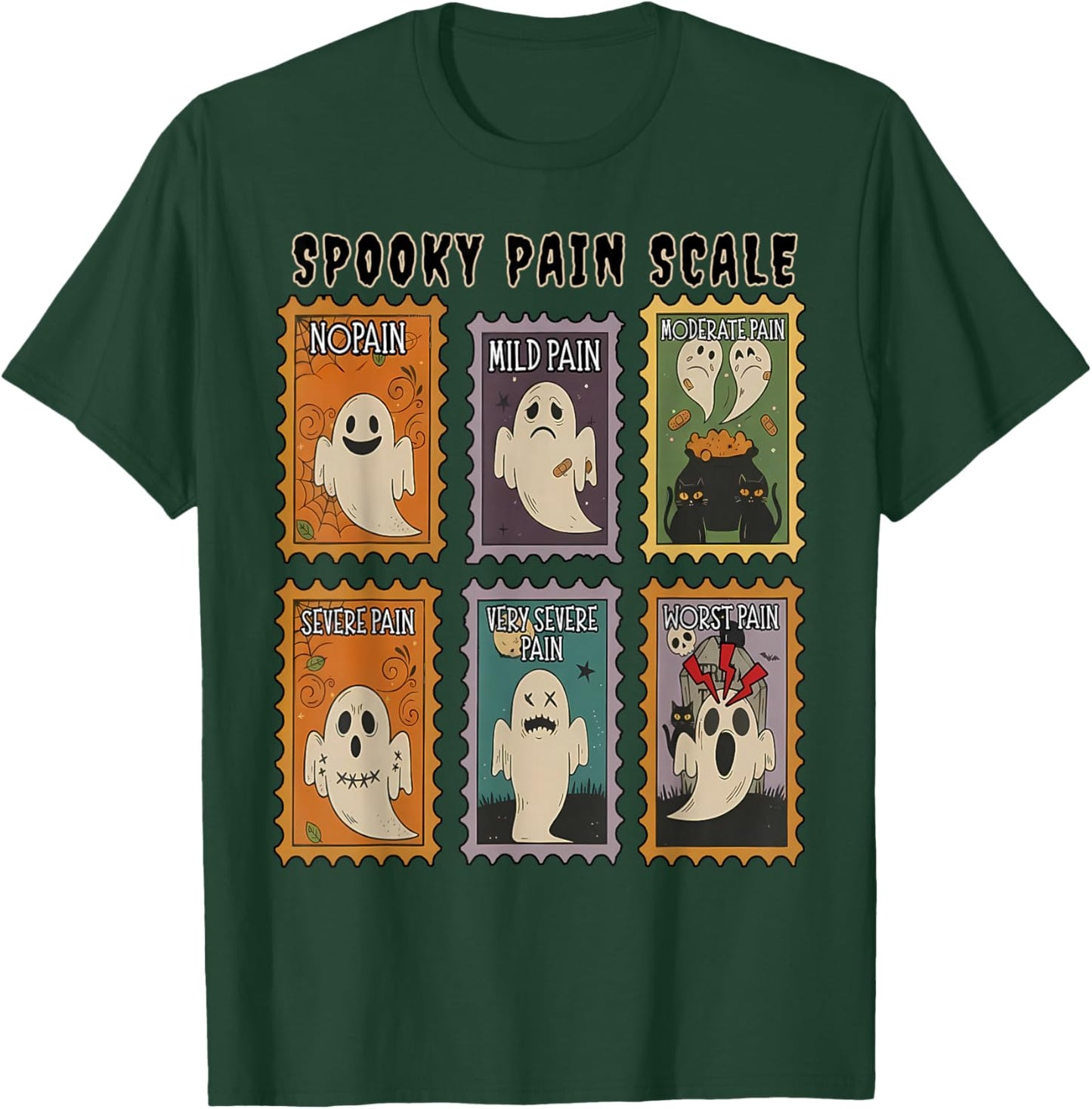 Spooky Pain Scale Pumpkin Halloween Nurse Pain Assessment T-Shirt - T-Shirt | Forest