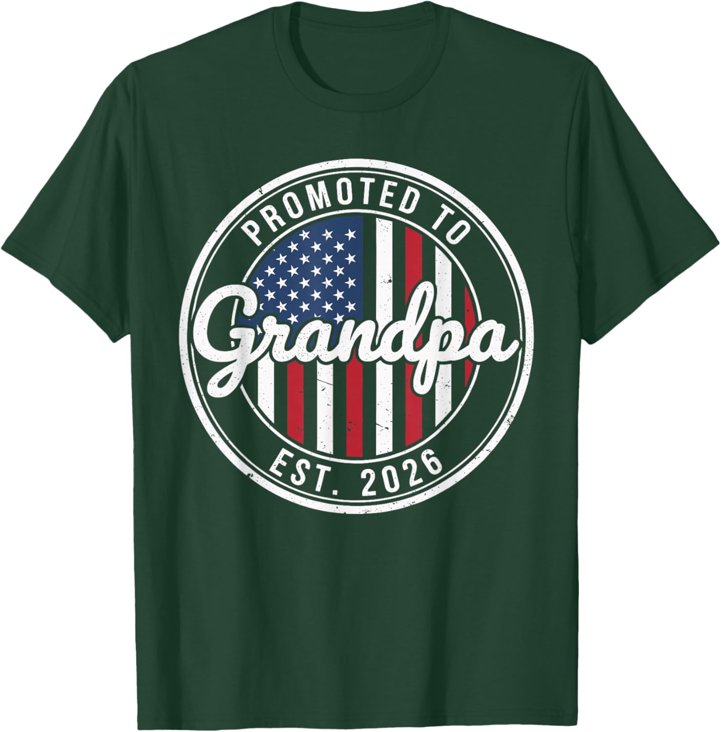 Promoted to Grandpa Est 2026 Baby Announcement T-Shirt - T-Shirt | Forest