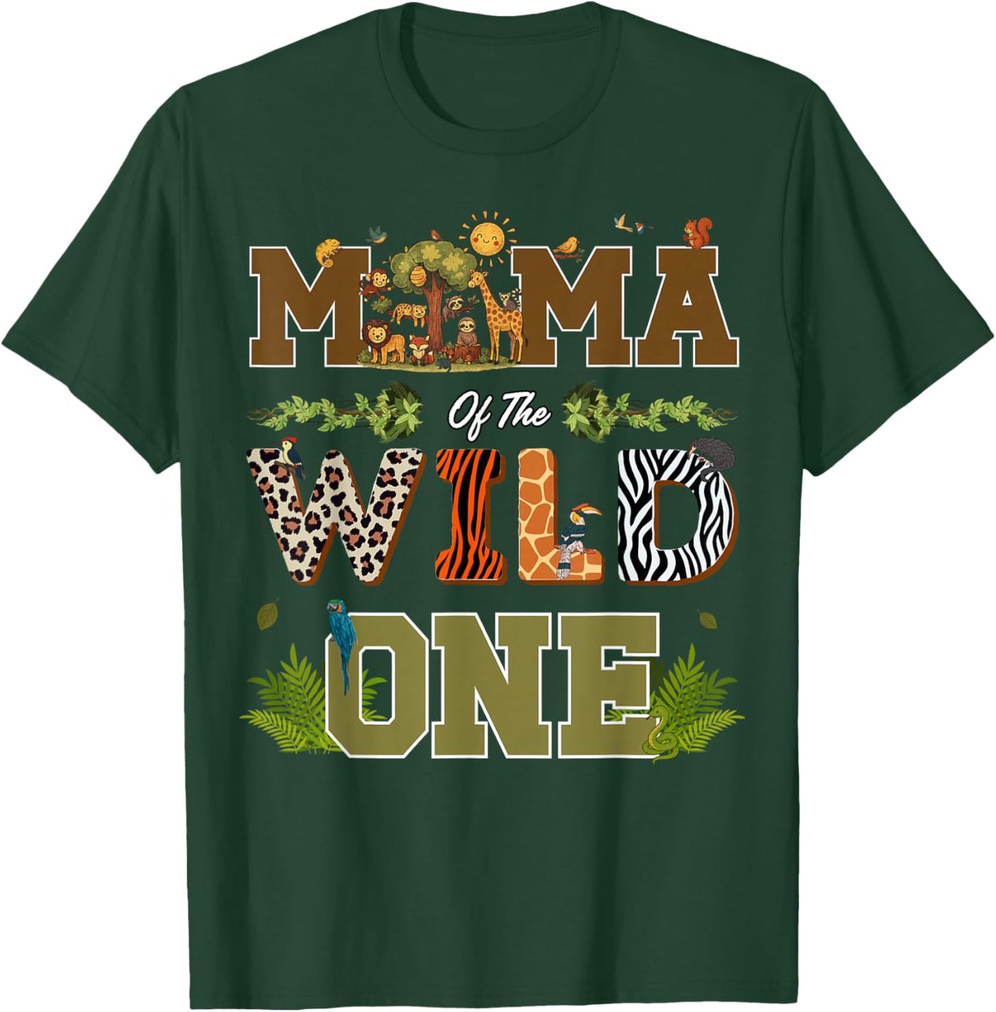 Mama of The Wild One 1st Birthday Safari T-Shirt - T-Shirt | Forest