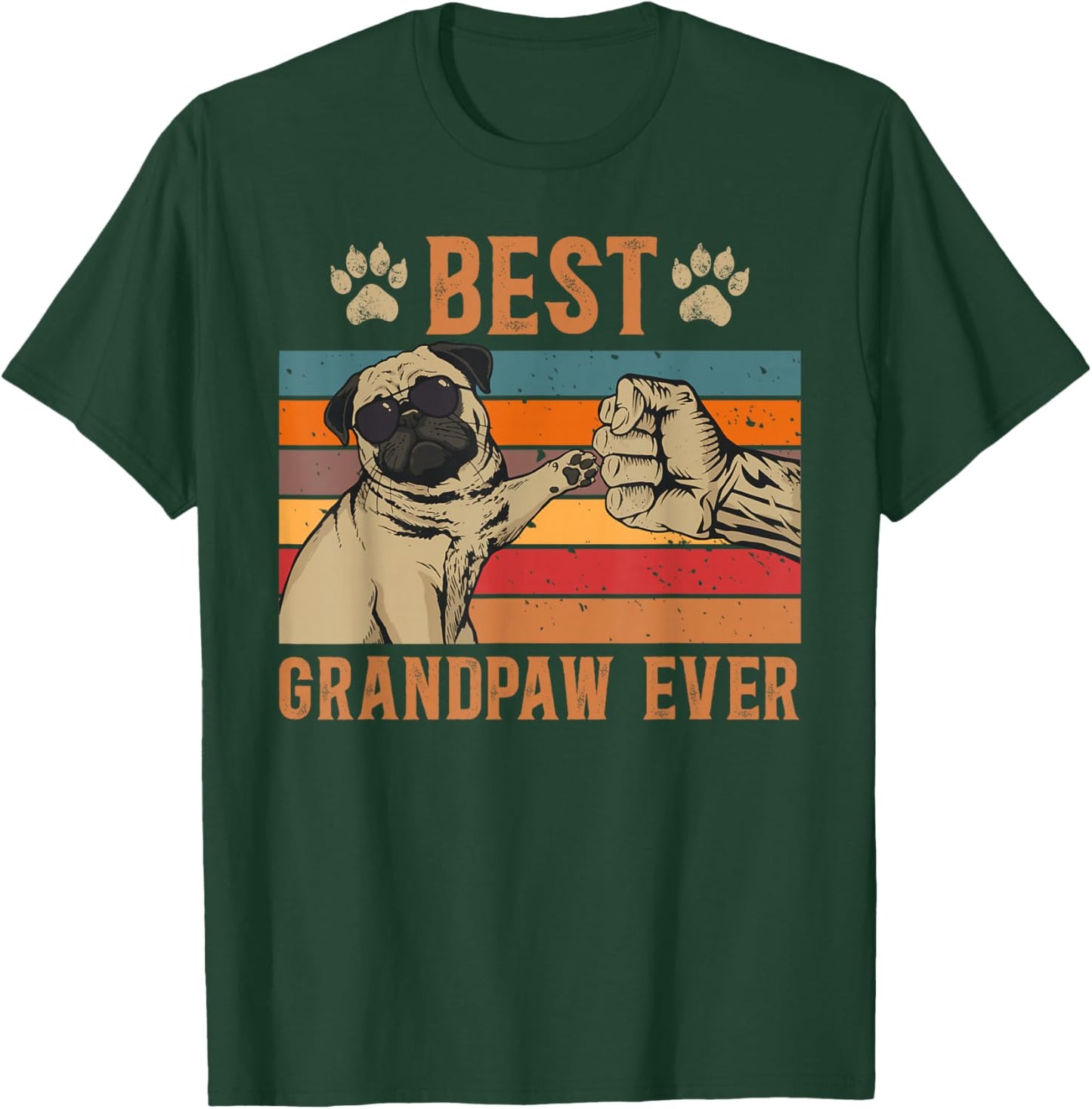 Best Pug Grandpa Ever Grandpa of A Pug Grandfather T-Shirt - T-Shirt | Forest