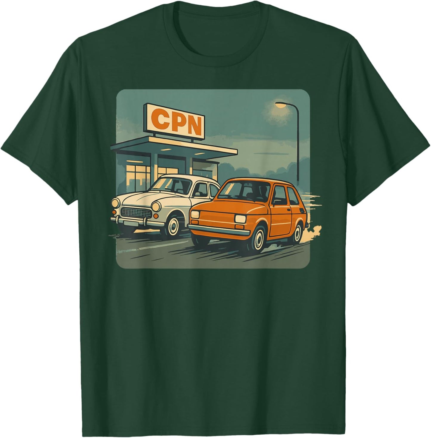 CPN Retro Cars PRL Poland Oldschool Vintage Ride T-Shirt - T-Shirt | Forest