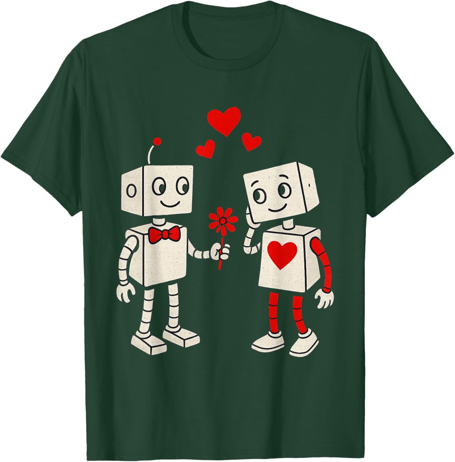 Valentines Day Robots Couple Love Story T-Shirt - T-Shirt | Forest