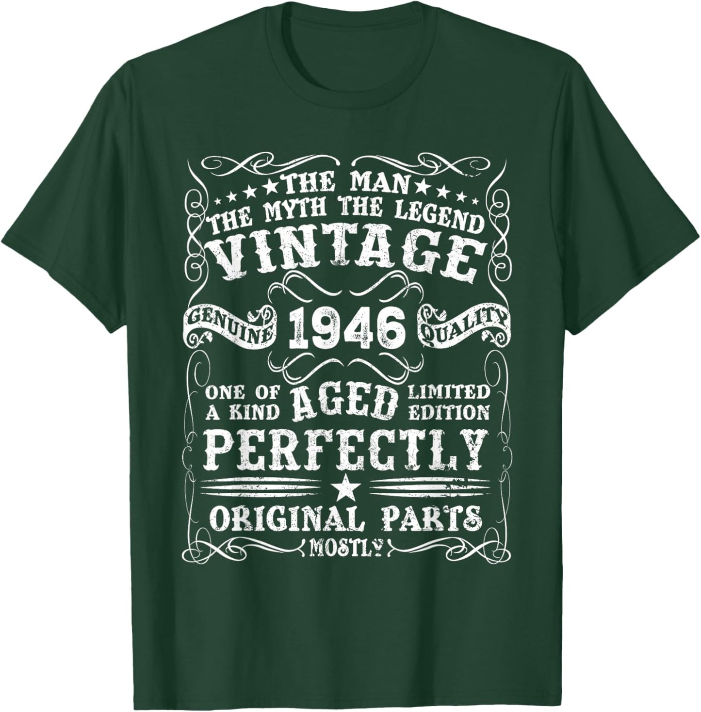 Vintage 1946 Man Myth Legend 80 Year Old Gifts 80th Birthday T-Shirt - T-Shirt | Forest
