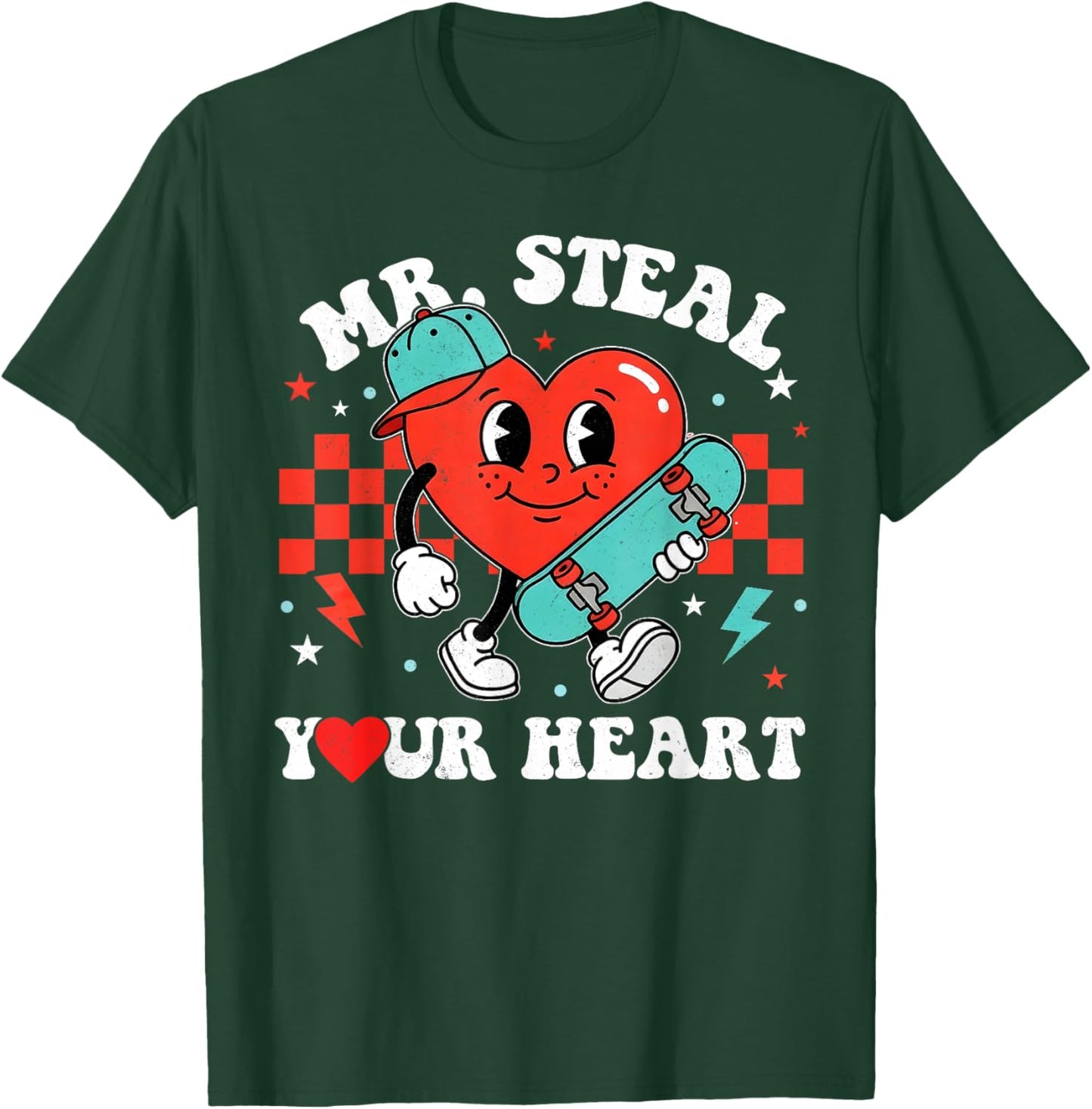 Mr Steal Your Heart for Boys Toddlers Valentine's Day Kids T-Shirt - T-Shirt | Forest