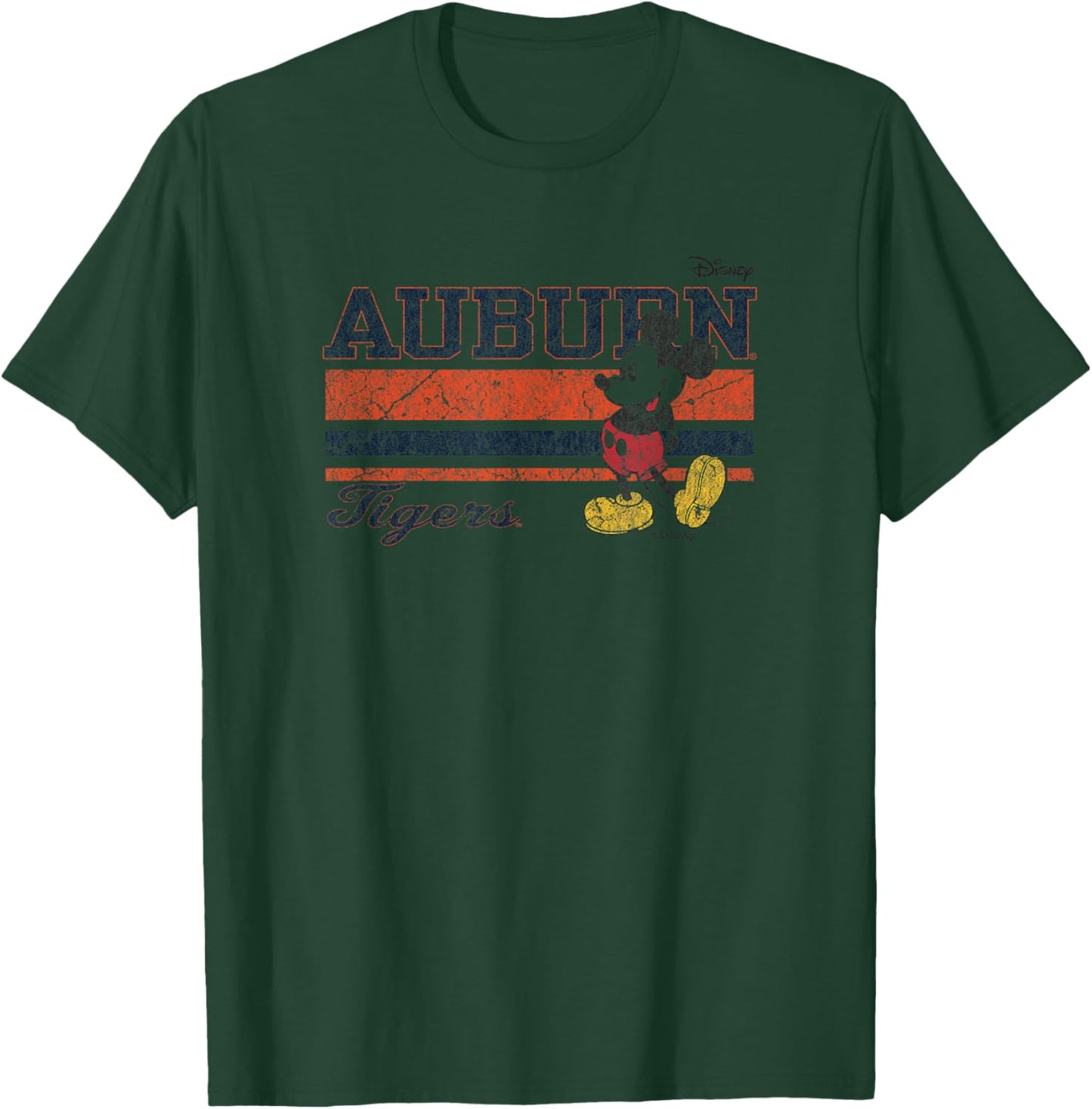 Auburn Tigers Mickey Mouse Vintage White Officially Licensed T-Shirt - T-Shirt | Forest