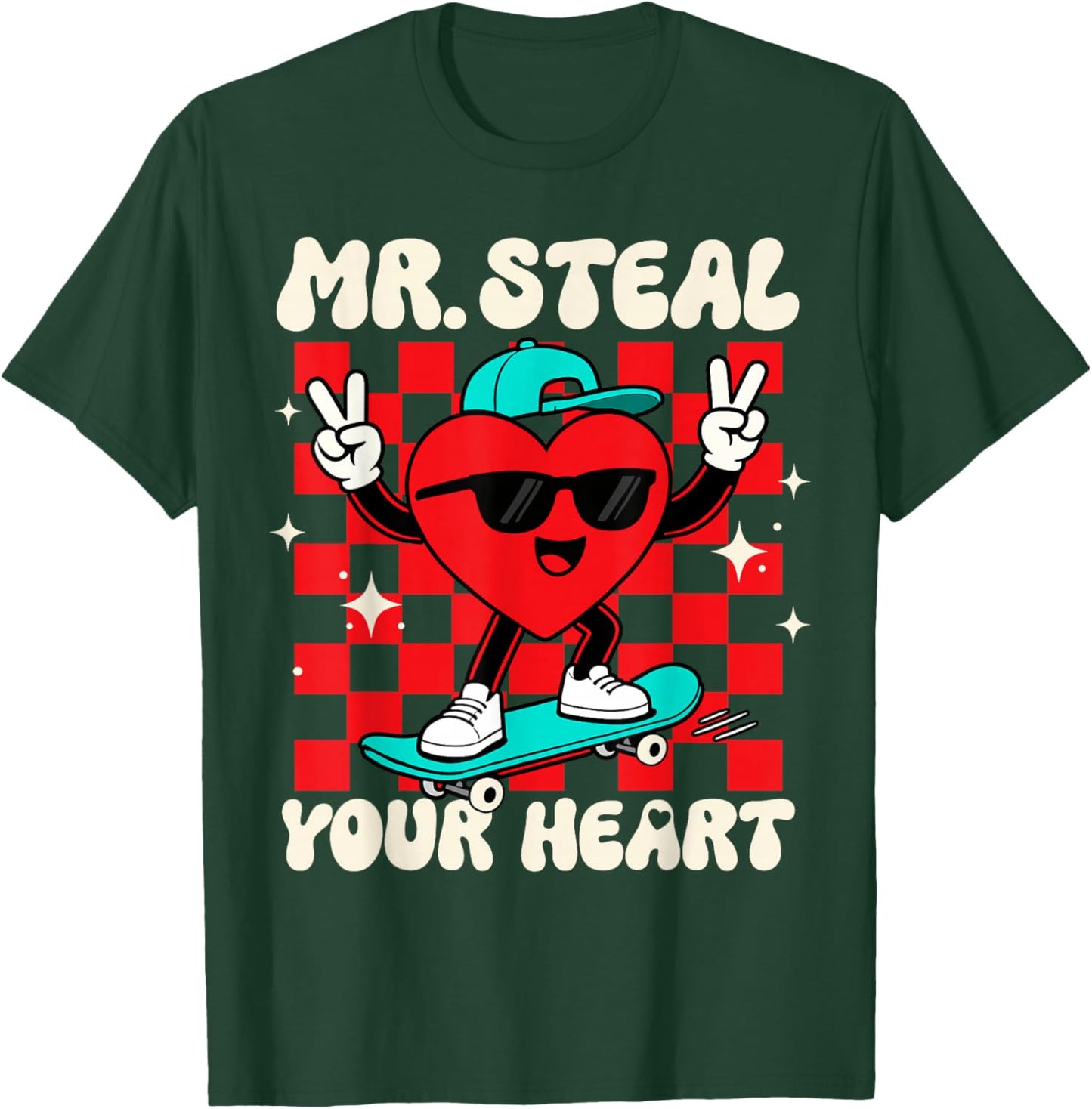 Mr Steal Your Heart for Boys Toddlers Valentine's Day Kids T-Shirt - T-Shirt | Forest