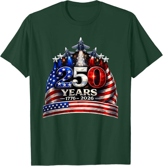 250 Anniversary USA Shirt Patriotic July 4th American Flag T-Shirt - T-Shirt | Forest