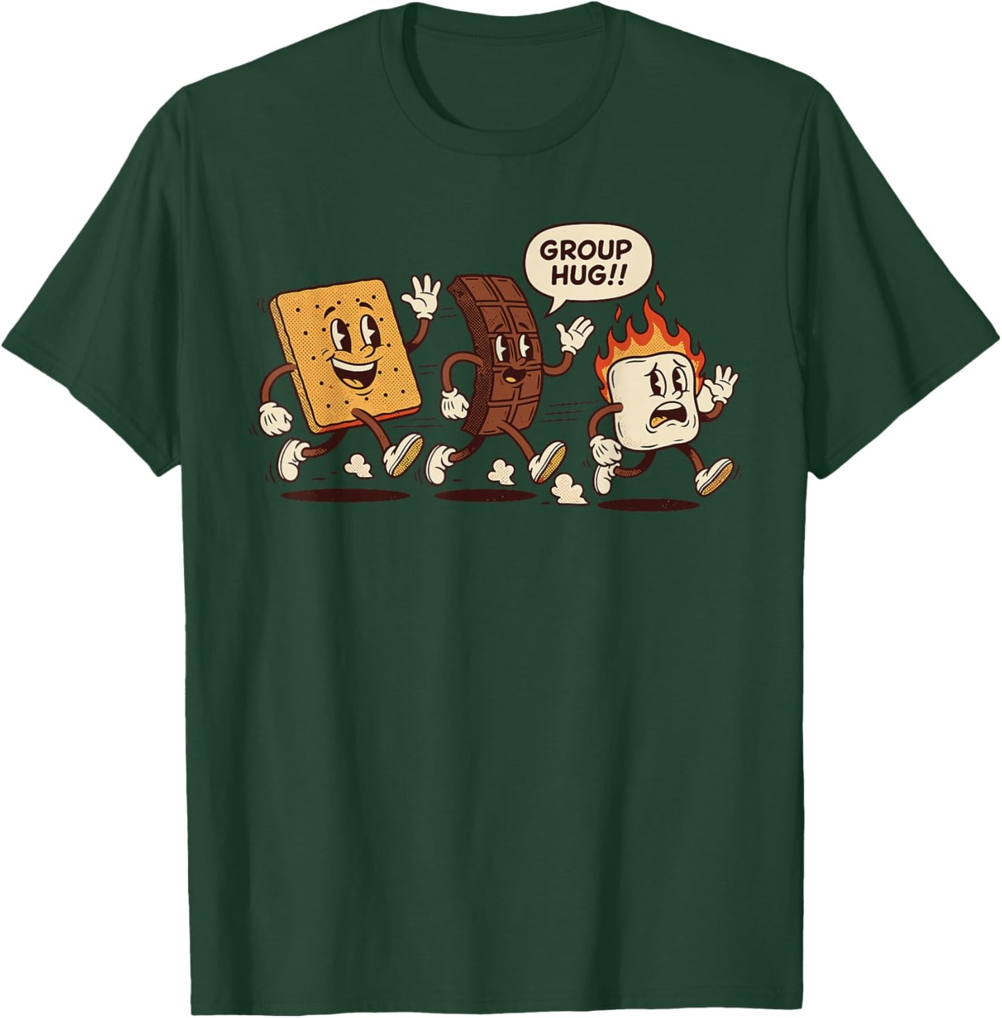 Group Hug Smores Costume, Marshmallow Campfire Roasting T-Shirt - T-Shirt | Forest