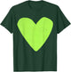 Boho Tops Valentines Day Cute Girls Lime Green Heart T-Shirt - T-Shirt | Forest