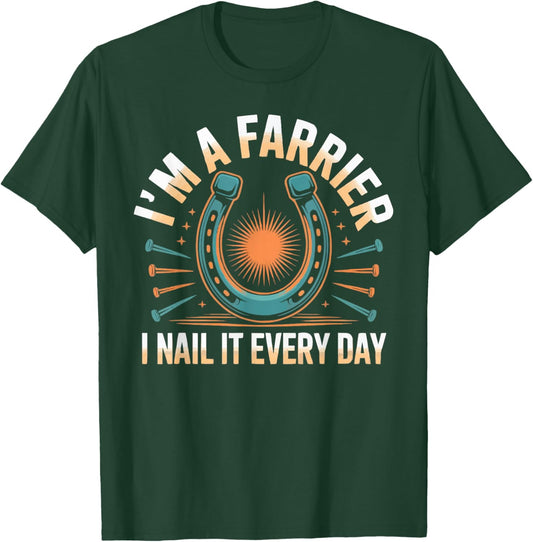 Farrier Horseshoe Hoof Horse Shoer Horse Shoeing T-Shirt - T-Shirt | Forest