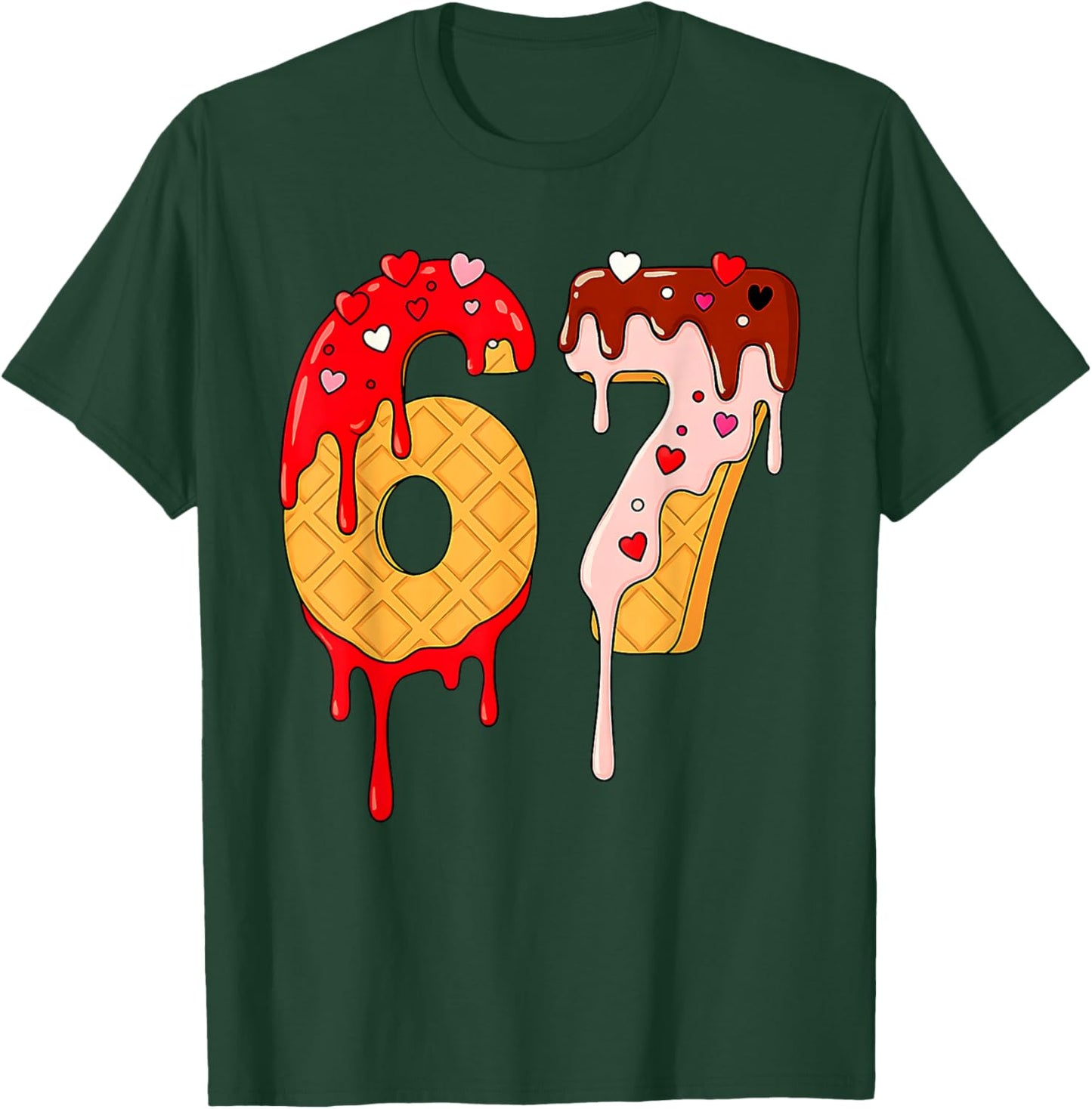 67 Ice Cream Drip Meme Funny Six Seven Valentine Days T-Shirt - T-Shirt | Forest