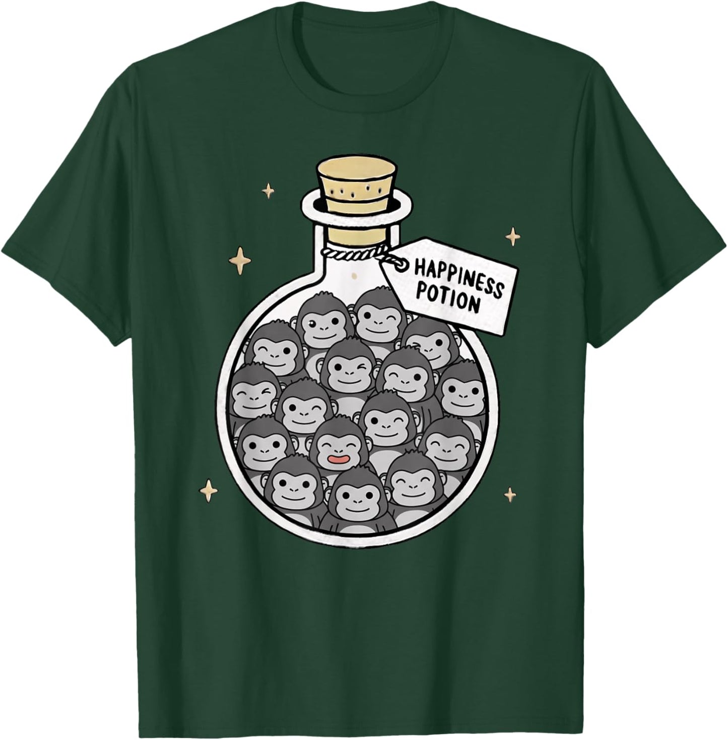 Funny Gorilla Happiness Potion Zoo Boys Girls Kids T-Shirt - T-Shirt | Forest