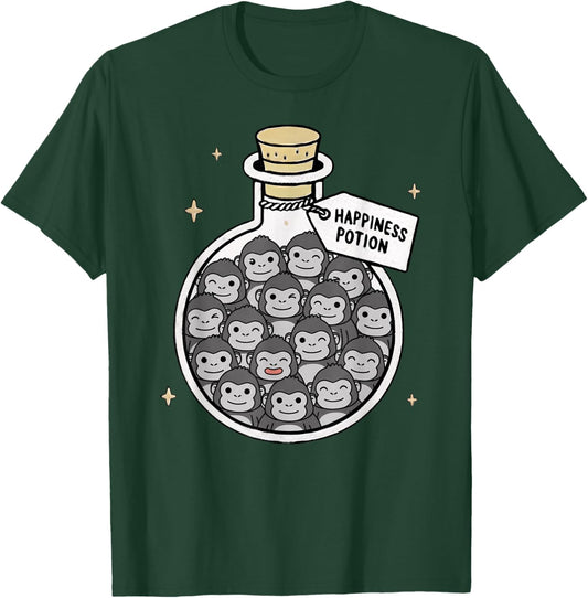 Funny Gorilla Happiness Potion Zoo Boys Girls Kids T-Shirt - T-Shirt | Forest