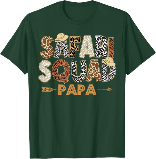 Safari Zoo Safari Squad Papa of Birthday Boy Girl T-Shirt - T-Shirt | Forest