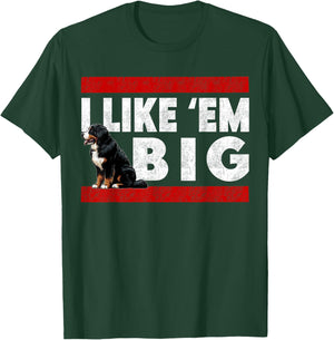 Bernese Mountain Dog - I Like Em Big, Funny Retro Berner T-Shirt - T-Shirt | Forest