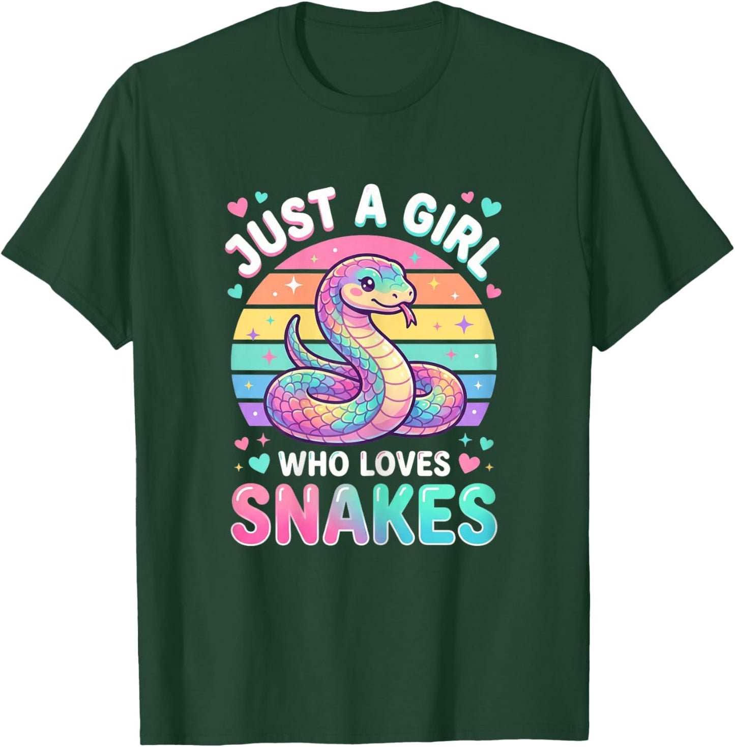 Just a Girl Who Loves Snakes Cute Snake Lover T-Shirt - T-Shirt | Forest